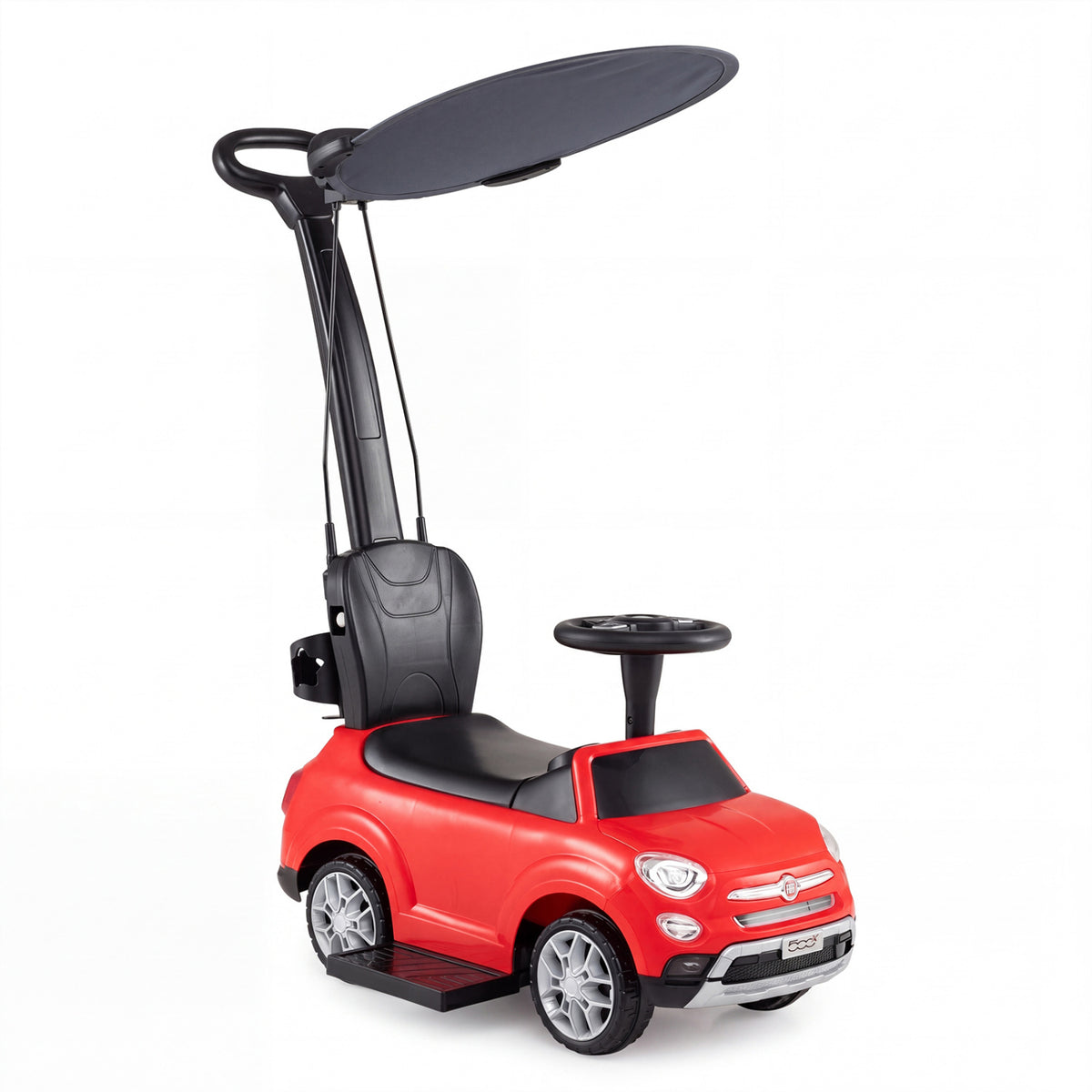 3-in-1 Toddler Ride on Push Car with Canopy Foot-to-Floor Kids Ride on Stroller Gift-Pink