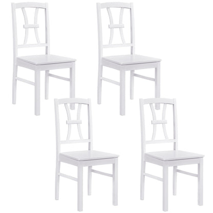 400 lbs Capacity Dining Chair Set of 4 with Cross Backrest and Rubber Wood Frame-Black
