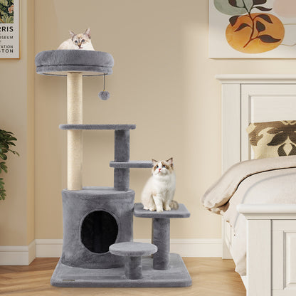 40 Inch Multi-level Cat Tower with Condo and Dangling Jingle Ball-BE