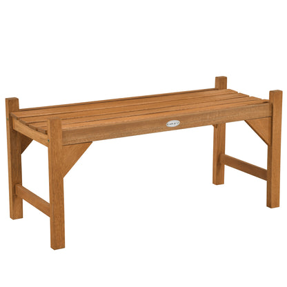 40 Inch Outdoor Bench with Slatted Contoured Seat for Deck Entryway-1 Piece
