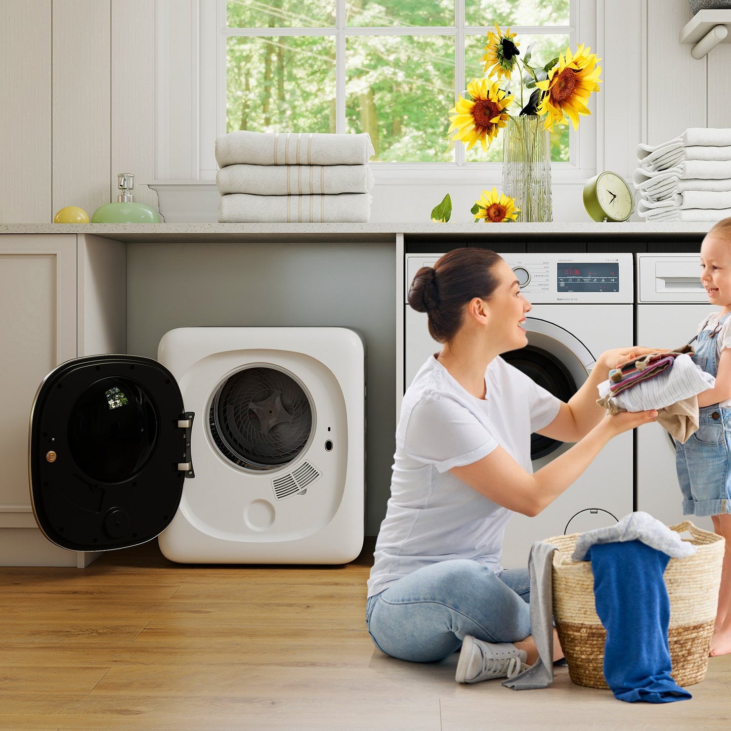Portable Clothes Dryer Compact Drying Machine with Stainless Steel Tub