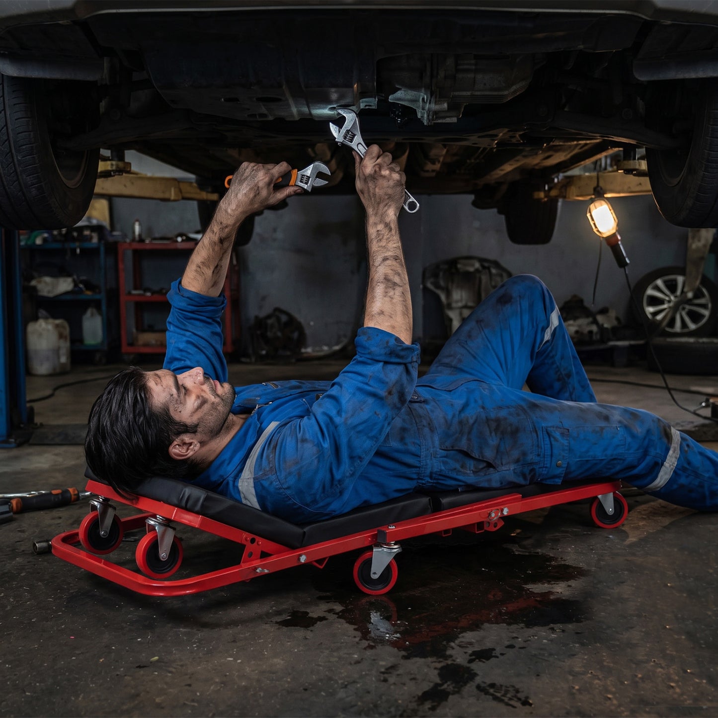 41" Foldable Mechanic Creeper with 450 LBS Capacity-Black