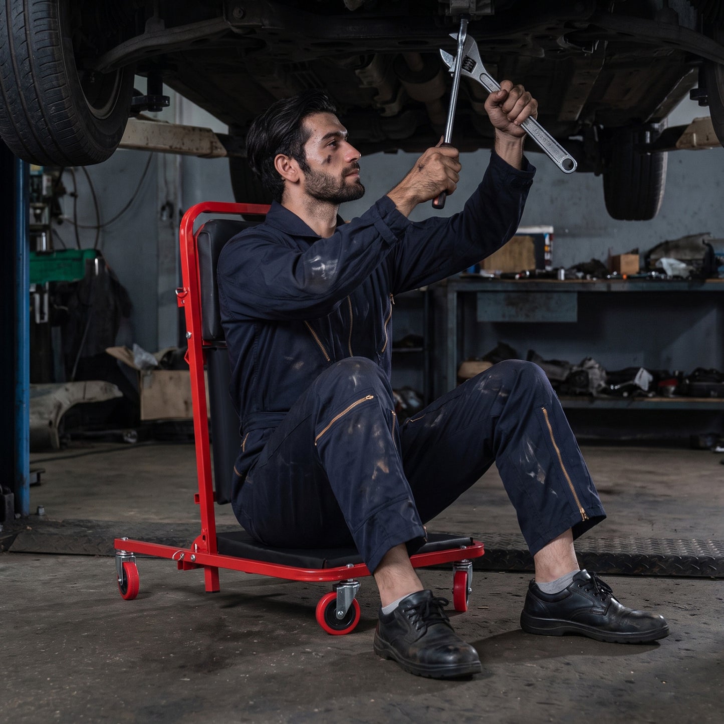 41" Foldable Mechanic Creeper with 450 LBS Capacity-Black