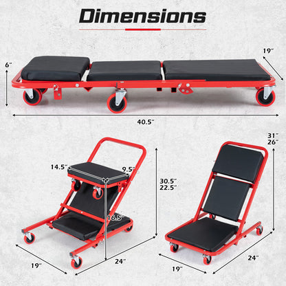 41" Foldable Mechanic Creeper with 450 LBS Capacity-Black