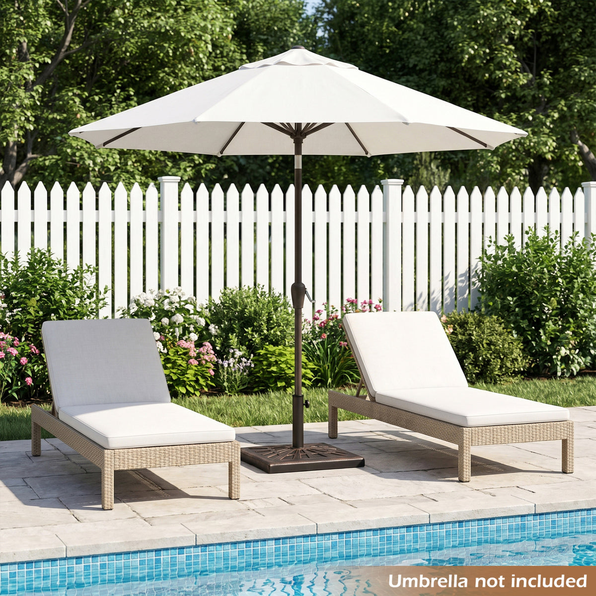 42 LBS Weighted Patio Umbrella Base with Adjustable Knob-Bronze