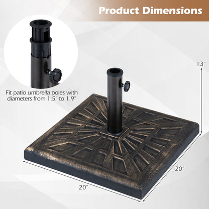 42 LBS Weighted Patio Umbrella Base with Adjustable Knob-Bronze