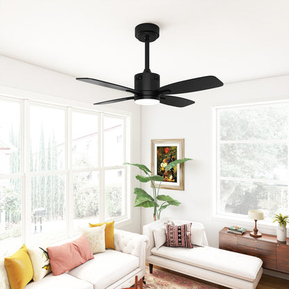 42inch Ceiling Fan with Light and Remote 3CCT LED with Memory 4H Timer 6 Speeds-Black