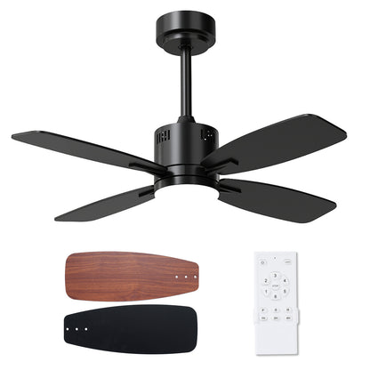 42inch Ceiling Fan with Light and Remote 3CCT LED with Memory 4H Timer 6 Speeds-Black