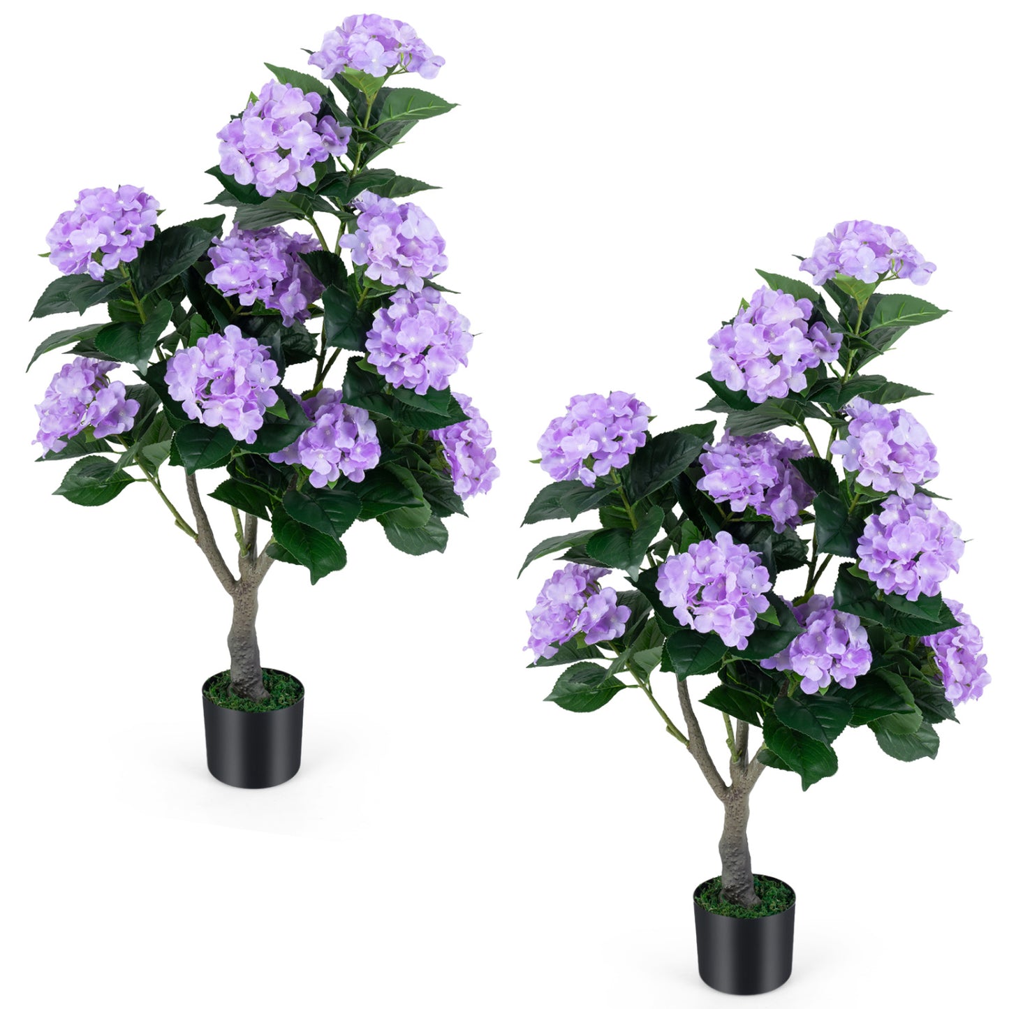 43.5" Artificial Hydrangea Tree 2 Pack-Blue