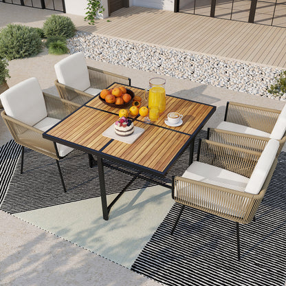 43.5 Inch 4-Person Square Patio Dining Table-Natural