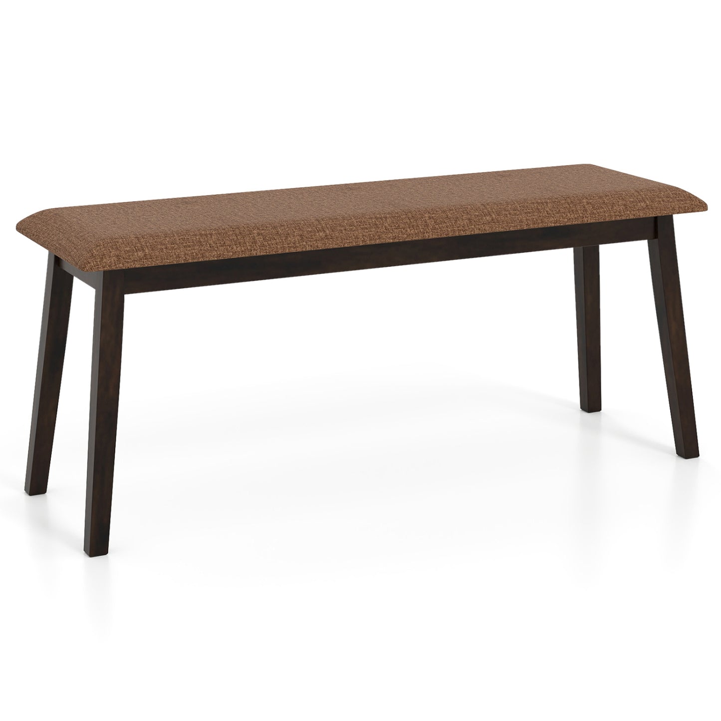 43.5 Inch Upholstered Entryway Bench with Rubber Wood Frame-Beige