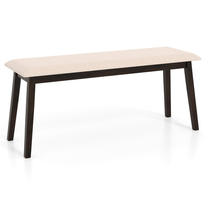43.5 Inch Upholstered Entryway Bench with Rubber Wood Frame-Beige