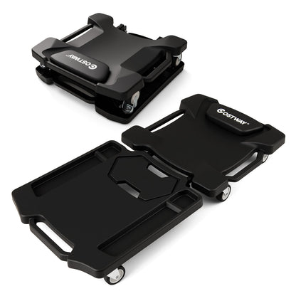 43 Inches Foldable Mechanic Creeper with Padded Headrest and Tool Trays-BK