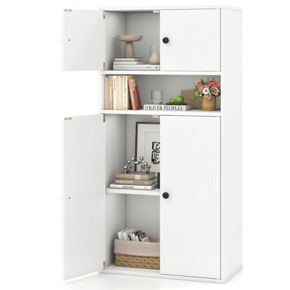 44 Inches Tall Bookshelf with Doors and Adjustable Shelf-1 Piece