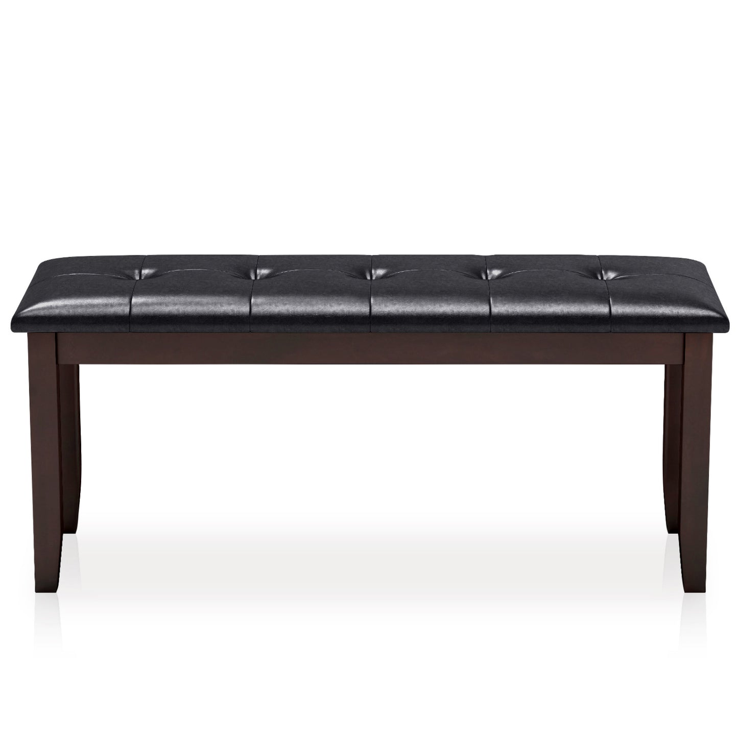 45.5" PU Leather Upholstered Bench with Soft Padded Seat and Strong Rubber Wood Legs-Brown