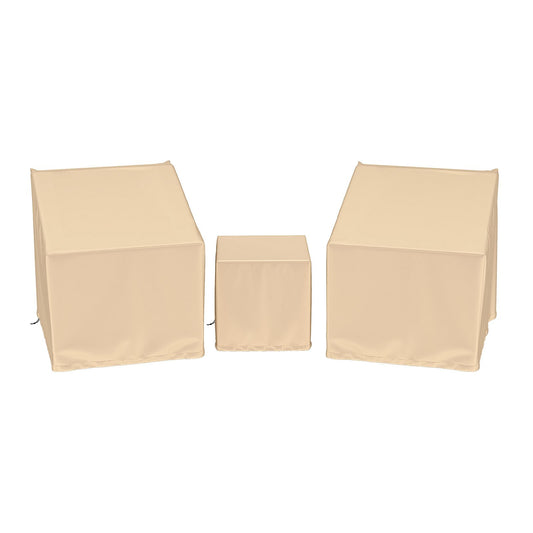 Patio Furniture Covers Waterproof Outdoor Conversation Covers for 3 Pieces Bistro Set-Beige