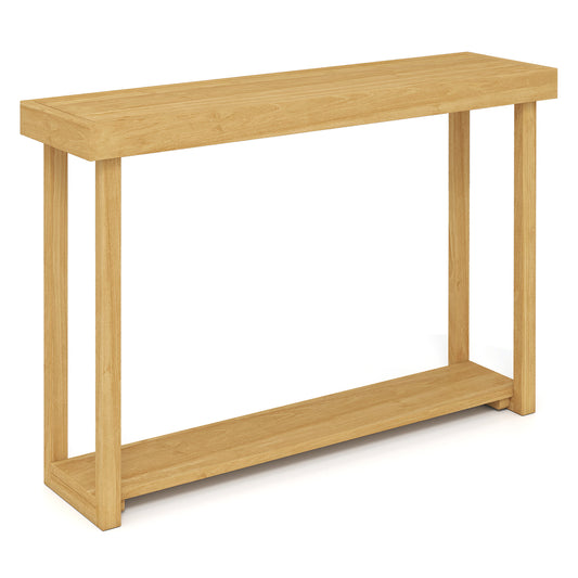 46 Inch Solid Wood Console Table 2-Tier Narrow Farmhouse Sofa Table
