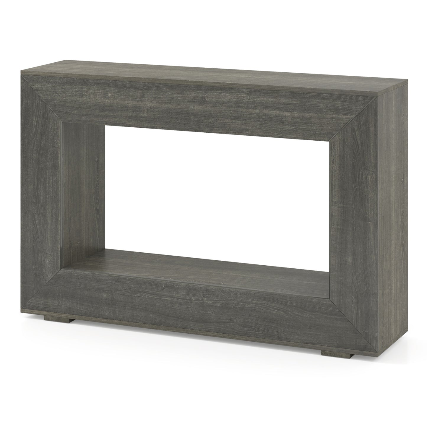 47" 2-Tier Farmhouse Console Table with Open Storage Shelf for Living Room-Natural