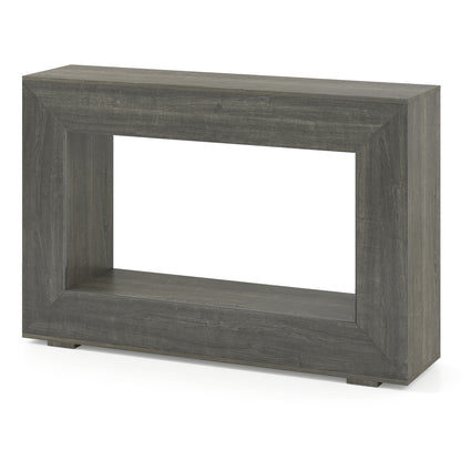 47" 2-Tier Farmhouse Console Table with Open Storage Shelf for Living Room-Natural