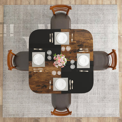 47.5 inch Modern Dining Table  Square Kitchen Table with Mix-colored Tabletop-Natural