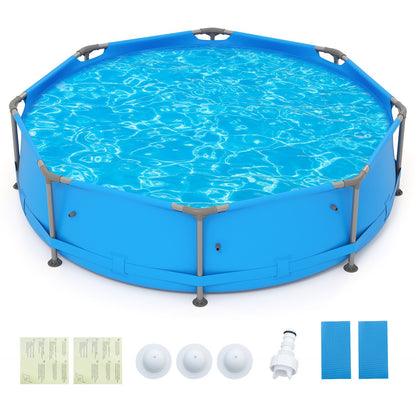 690/978/1158/1617 Gal Outdoor Family Swimming Pool with Metal Frame-6 ft