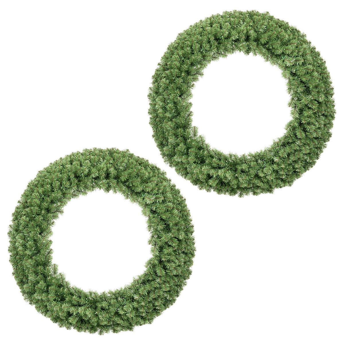 48 Inch Large Pre-Lit Christmas Wreath with 200 Warm White LED Lights Set of 1