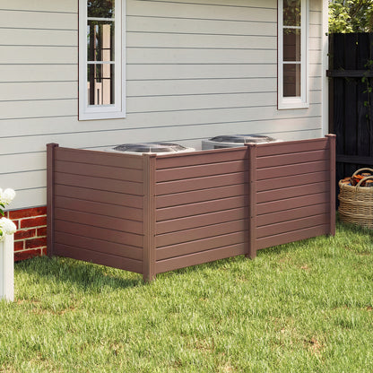 48 x 38 Inches Air Conditioner Fence 2 Panels Outdoor Privacy Fence-Brown