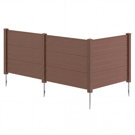 48 x 38 Inches Air Conditioner Fence 2 Panels Outdoor Privacy Fence-Brown