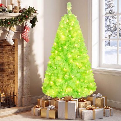 4.5 FT Pre-Lit Lime Green Christmas Tree w/ 500/250/140/750 Warm White LED Lights