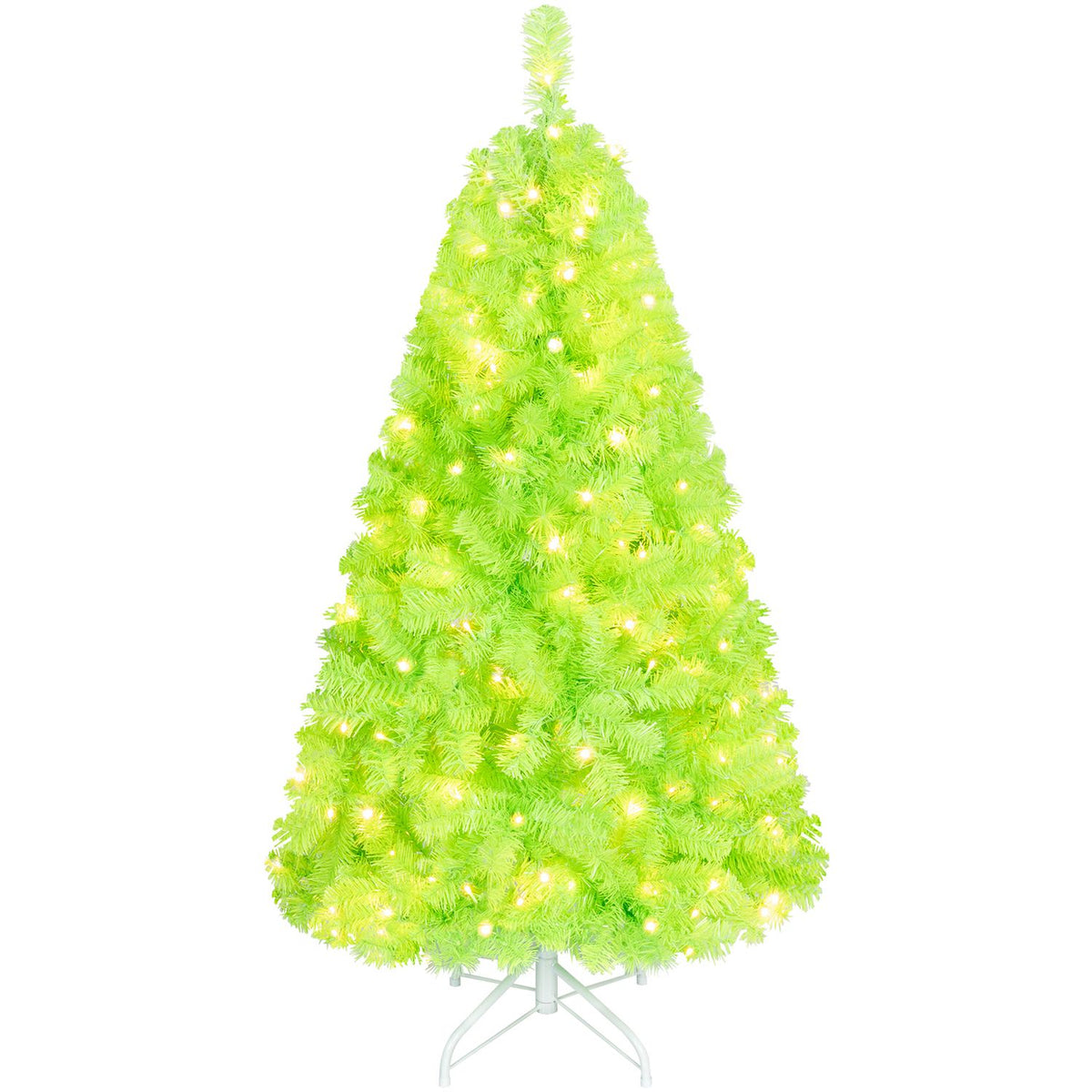 4.5 FT Pre-Lit Lime Green Christmas Tree w/ 500/250/140/750 Warm White LED Lights