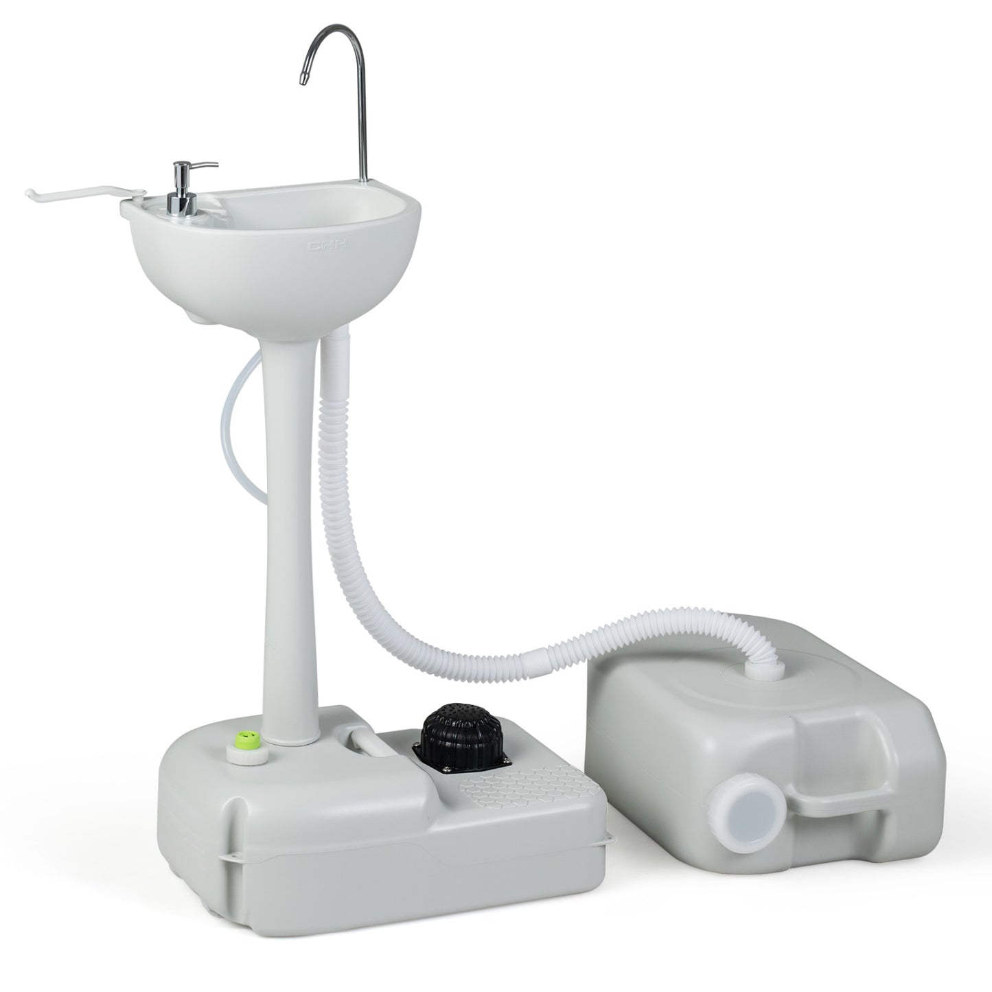 4.5 Gal Wash Basin Stand with 6.34 Gal Recovery Tank and Rolling Wheels