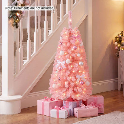 4 ft black artificial Christmas tree with 110 branch tips and 50 warm white LED lights, holiday decor by Wilsons Home Store