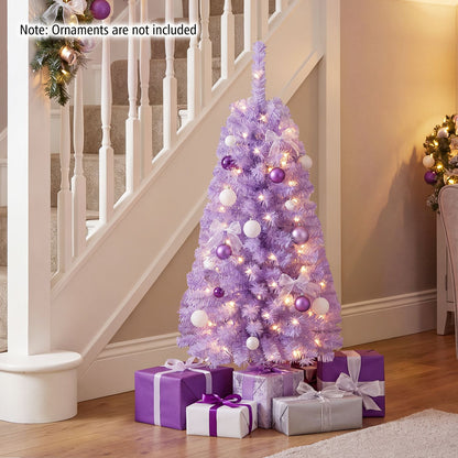 4 ft black artificial Christmas tree with 110 branch tips and 50 warm white LED lights, holiday decor by Wilsons Home Store