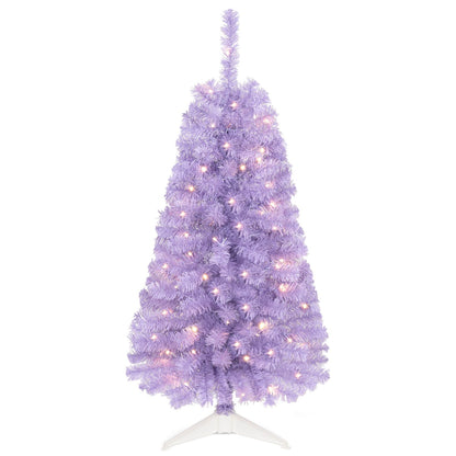 4 ft black artificial Christmas tree with 110 branch tips and 50 warm white LED lights, holiday decor from Wilsons Home Store