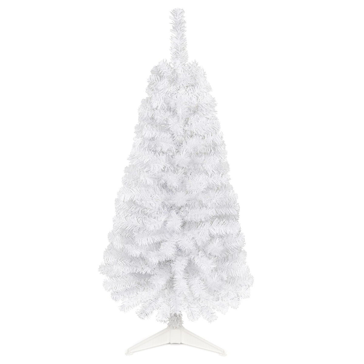 4 ft artificial Christmas tree with 110 branch tips and 50 warm white LED lights, black color, holiday decor from Wilsons Home Store