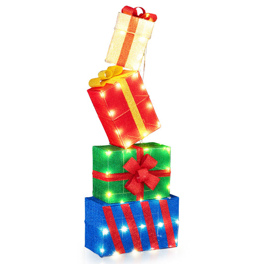 4 Ft Stackable Gift Boxes Set of 4 Stacked Christmas Present Boxes