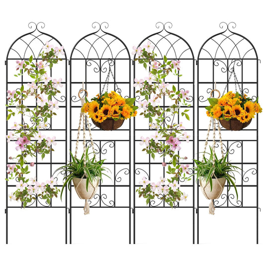 4 Pack 71" x 20" Metal Garden Trellis for Outdoor Climbing Plants