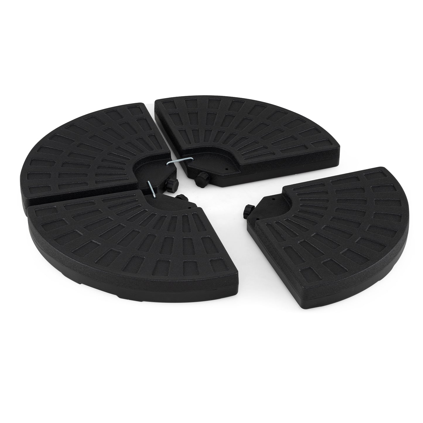 4-Piece Patio Market Umbrella Base 140 LBS Heavy-Duty with U-Locking Pins-Black