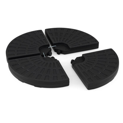4-Piece Patio Market Umbrella Base 140 LBS Heavy-Duty with U-Locking Pins-Black