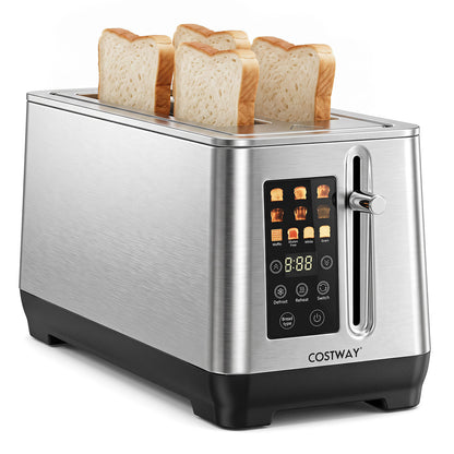 4 Slice Toaster with 6 Browning Levels and 4 Bread Types-Silver