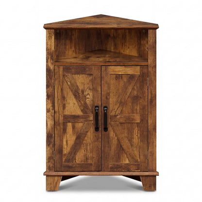 4-Tier Corner Storage Cabinet with Open Shelf-Gray