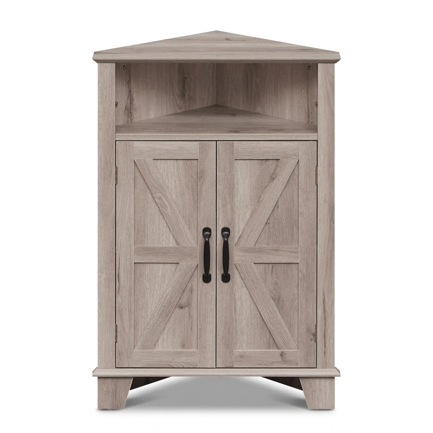 4-Tier Corner Storage Cabinet with Open Shelf-Gray
