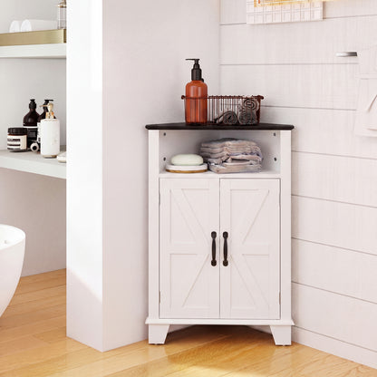 4-Tier Corner Storage Cabinet with Open Shelf-Gray