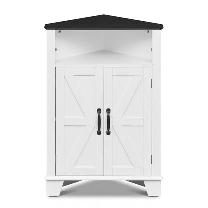 4-Tier Corner Storage Cabinet with Open Shelf-Gray
