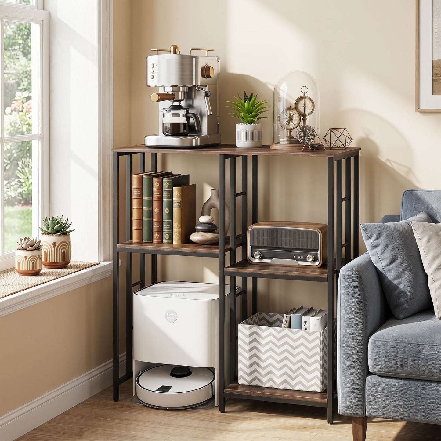 Brown 4-tier heavy-duty kitchen baker's rack by Direct by Wilsons Home Store for organizing kitchen essentials.
