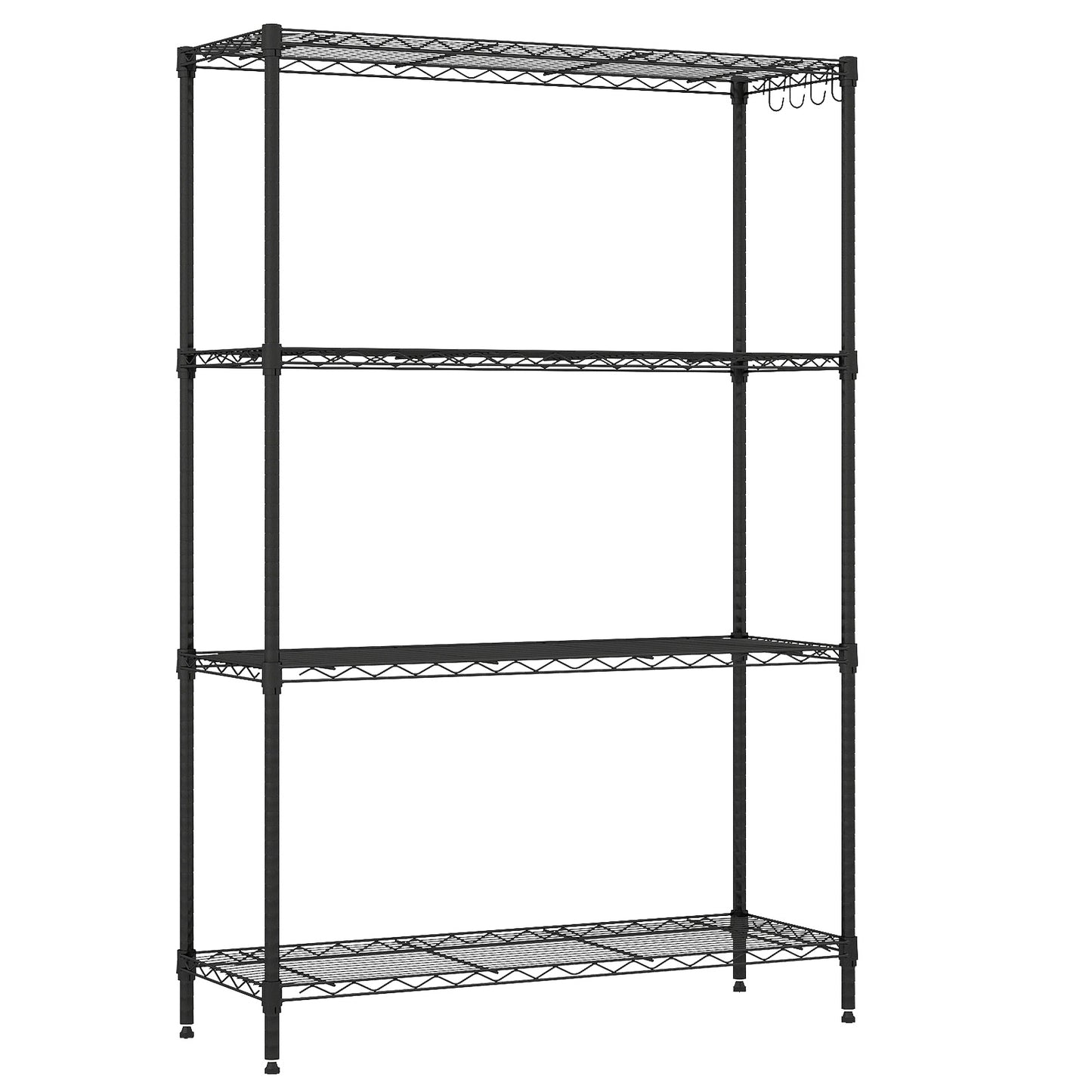 4-Tier Metal Storage Shelving Unit with V-Shaped Wire Rack and 1000 LBS Capacity-DK