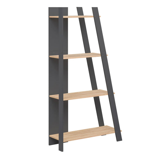 4-Tier Modern Bookshelf Wooden Vertical Display Book Shelf for Small Space-Oak