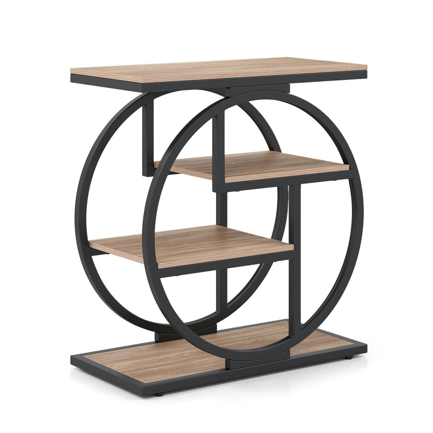 4-Tier Narrow End Table for Living Room with Storage Shelves-Gray