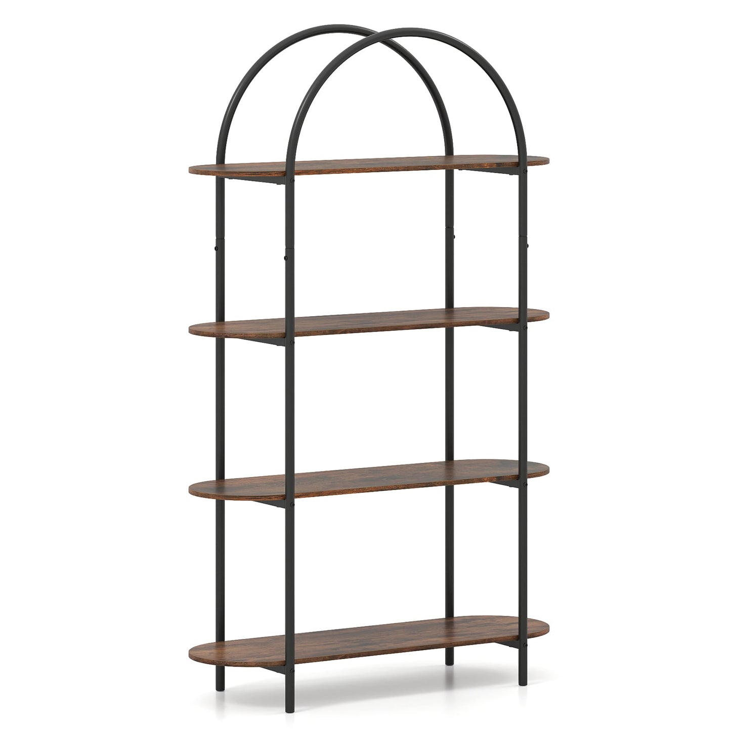 4-Tier Open Bookcase with Sturdy Metal Frame for Living Room-CF
