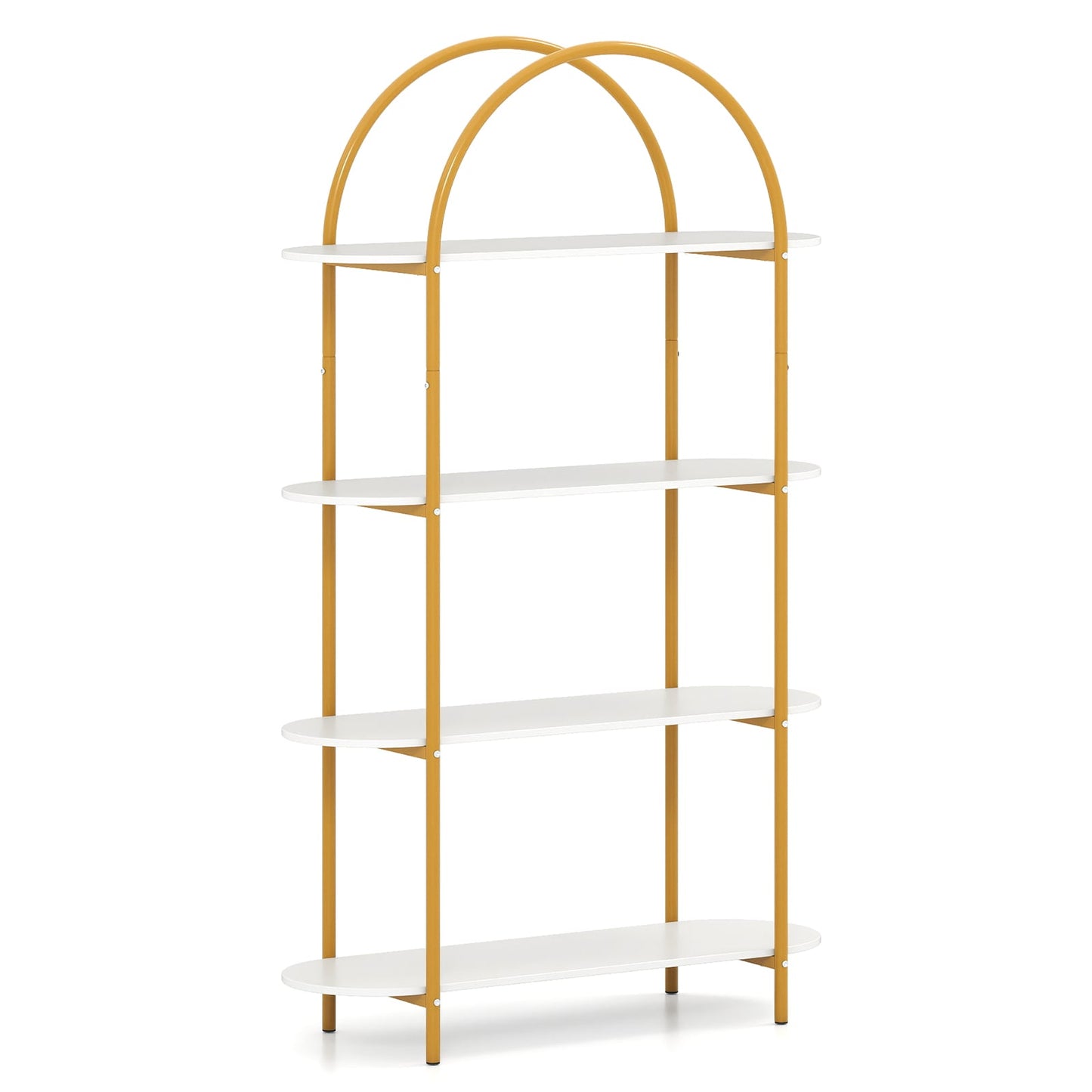 4-Tier Open Bookcase with Sturdy Metal Frame for Living Room-CF